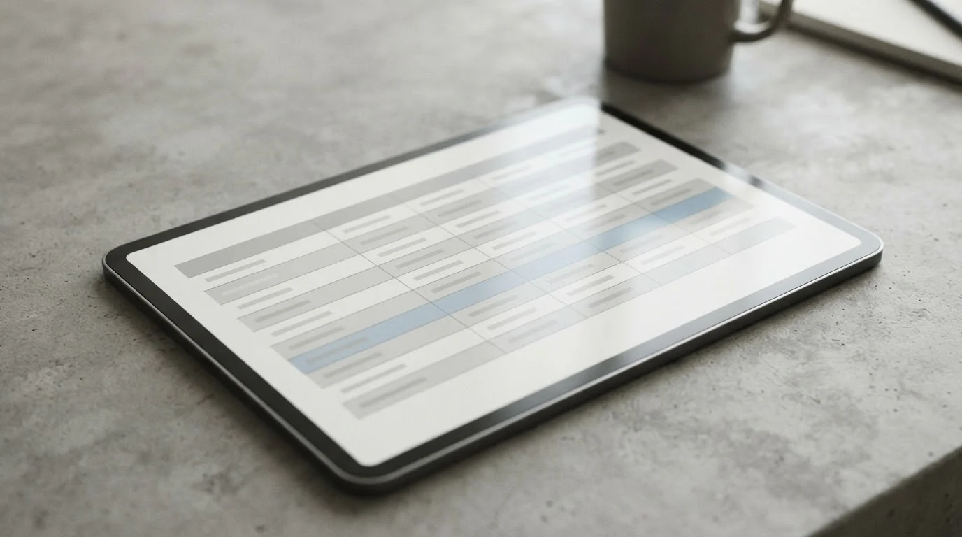 Vergleichstabelle auf Tablet mit verschiedenen Einzahlungslimits