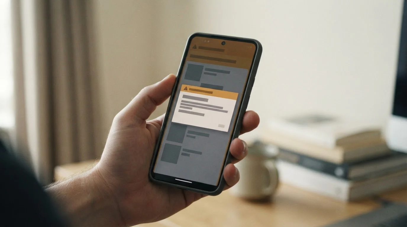 Android-Smartphone zeigt Sicherheitswarnung und Einstellungsmen&uuml; f&uuml;r App-Installation