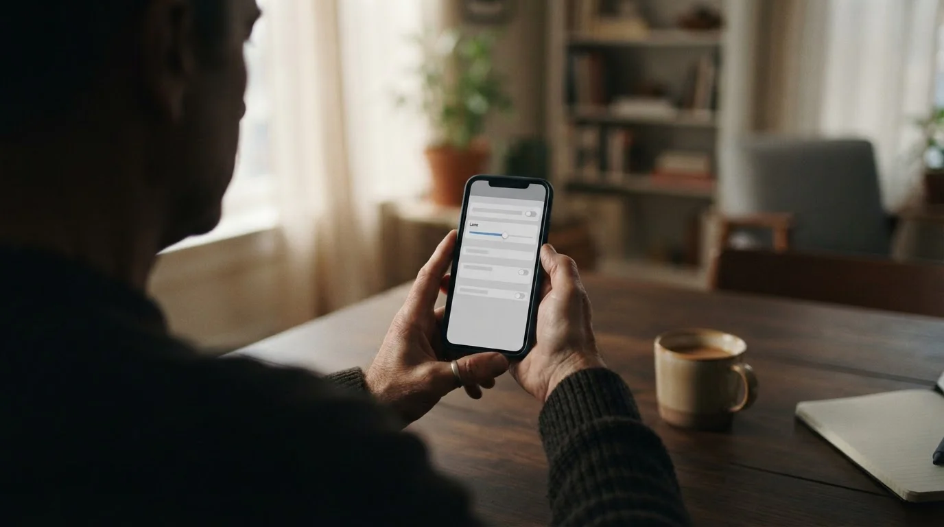 Person stellt ein monatliches Einzahlungslimit auf einem Smartphone ein