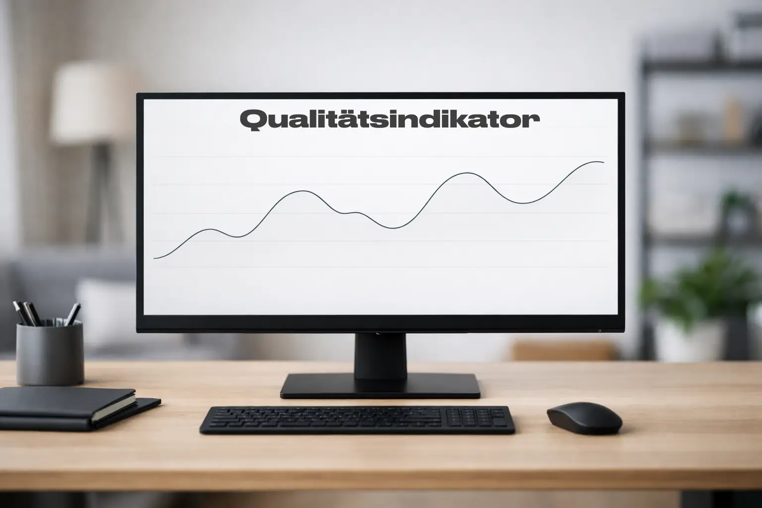 Computerbildschirm zeigt ein einfaches Liniendiagramm mit einer Kurve, die den Verlauf von Quoten &uuml;ber Zeit darstellt