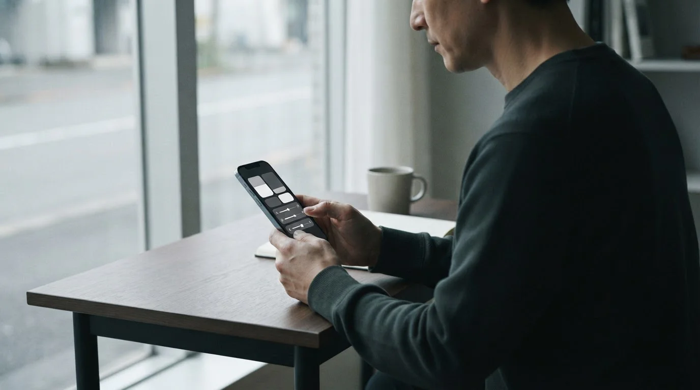 Person stellt Limit in neutraler App-Oberfl&auml;che ein