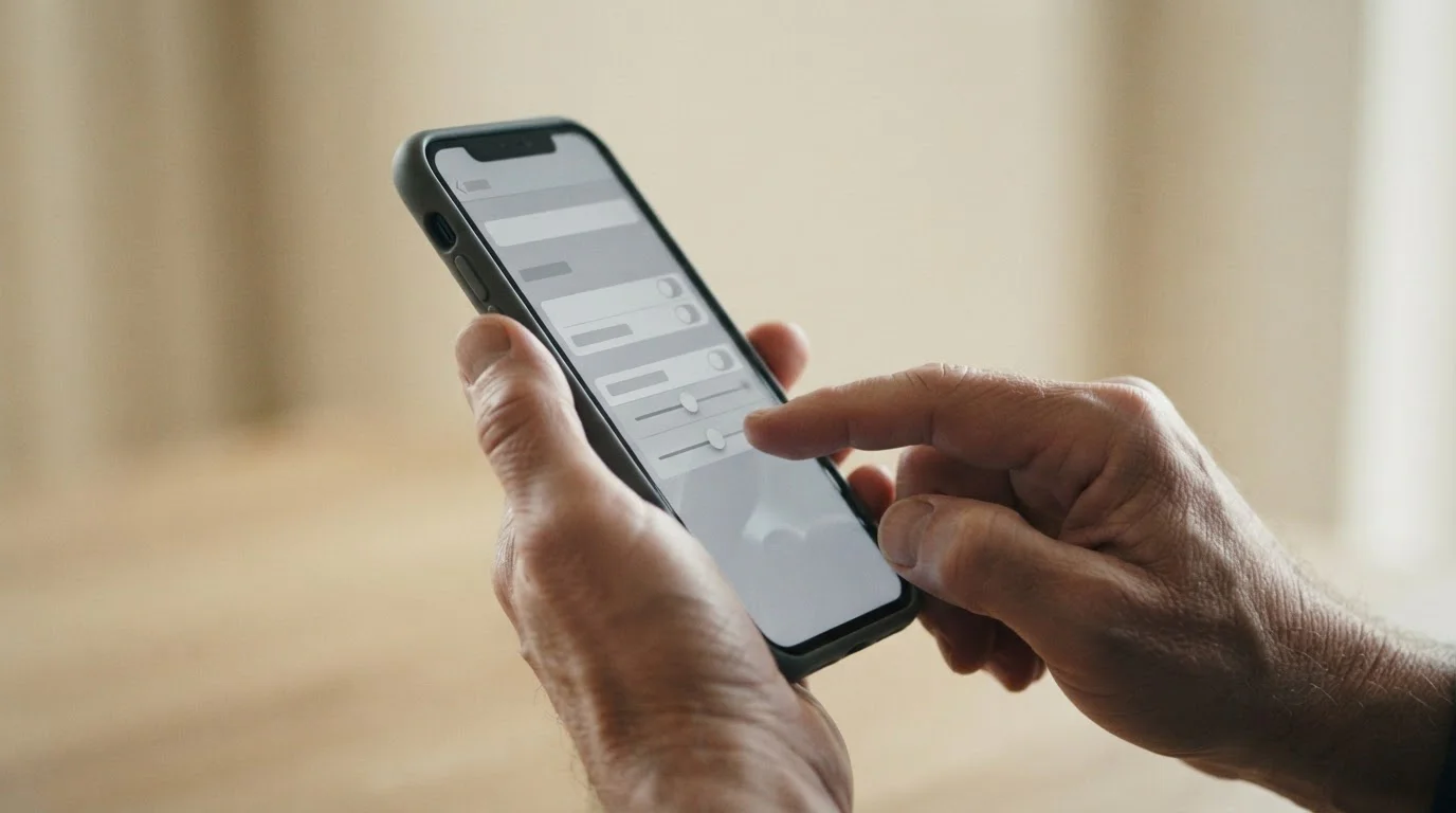 Hand stellt am Smartphone ein monatliches Einzahlungslimit f&uuml;r Sportwetten ein