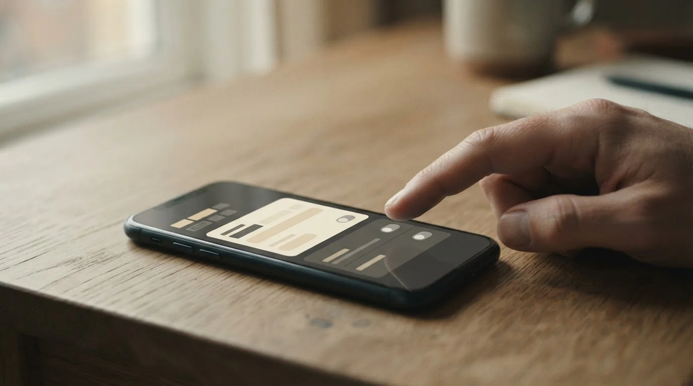 Smartphone mit Einstellungsmen&uuml; f&uuml;r Einzahlungslimits und monatliche Budgetgrenzen